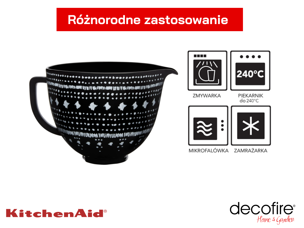Różnorodne zastosowanie dzieży – mikrofalówka, zmywarka, piekarnik, zamrażarka.