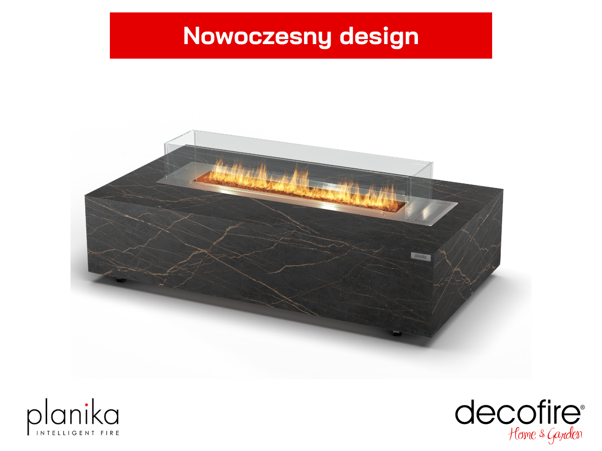 Nowoczesny design – kominek gazowy z funkcją stolika
