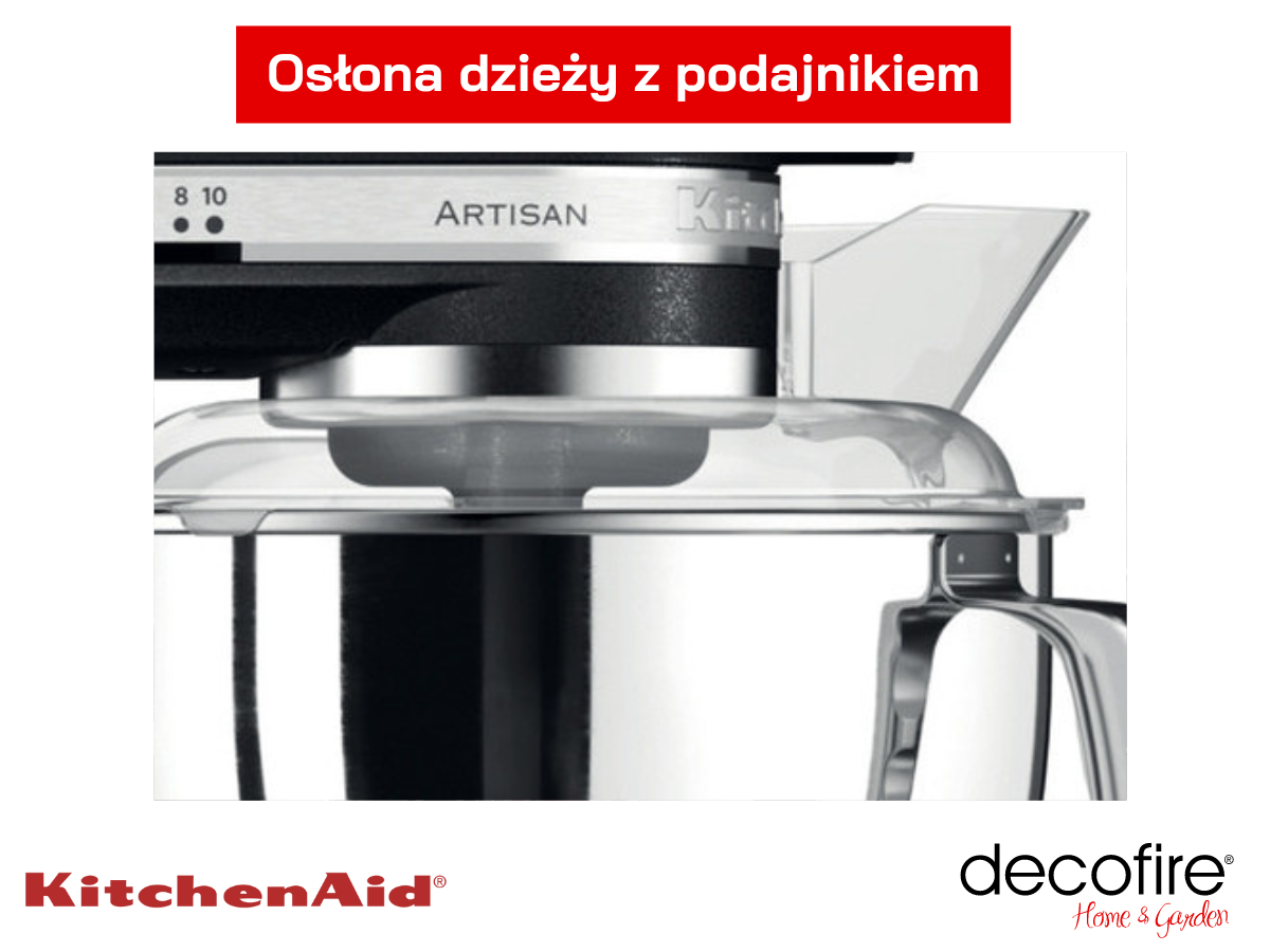 Mikser Artisan 5 Cast Iron Black KitchenAid z osłoną dzieży