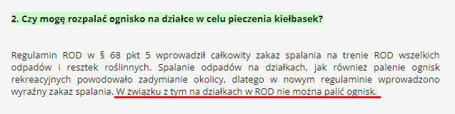Ognisko na działce ROD