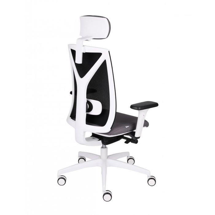 Fotel biurowy Grospol Valio WS HD chrome white tkanina Omega - 8 kolorów