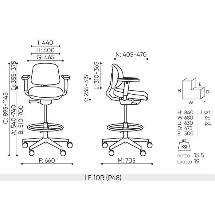 Fotel krzesło hoker LIFT LF 10R Bejot