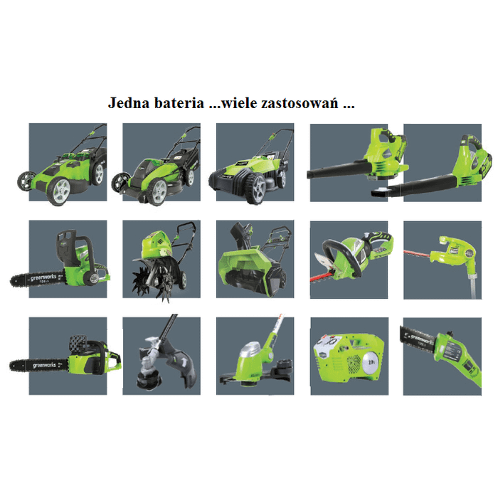 Zestaw GreenWorks Kosiarka 40 V + Podkaszarka 40 V + Akumulator 2 x 2Ah 40 V + Ładowarka 40 V - W ZESTAWIE TANIEJ!