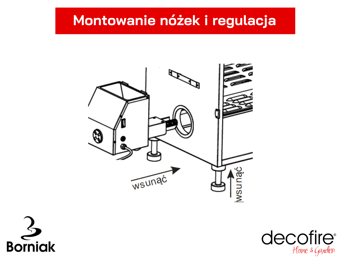 Montaż nóżek w wędzarni