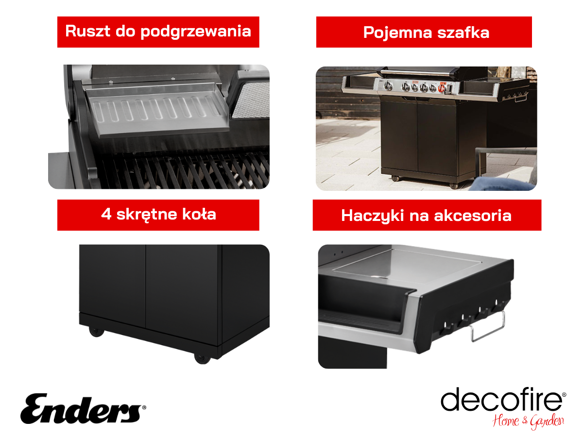 Dodatkowe udogodnienia w grillu Enders UNIQ 4 IK Cruster (8702)