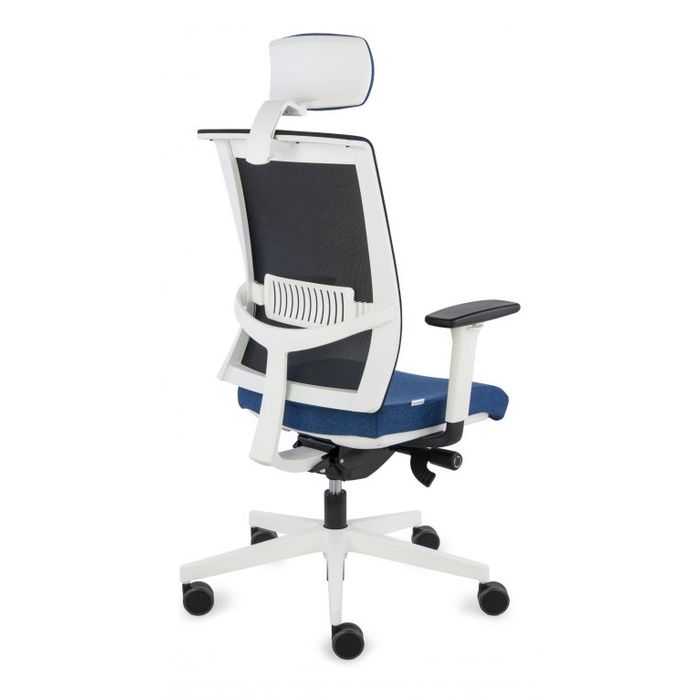 Fotel biurowy Grospol Level WS HD WHITE tkanina Synergy - 12 kolorów