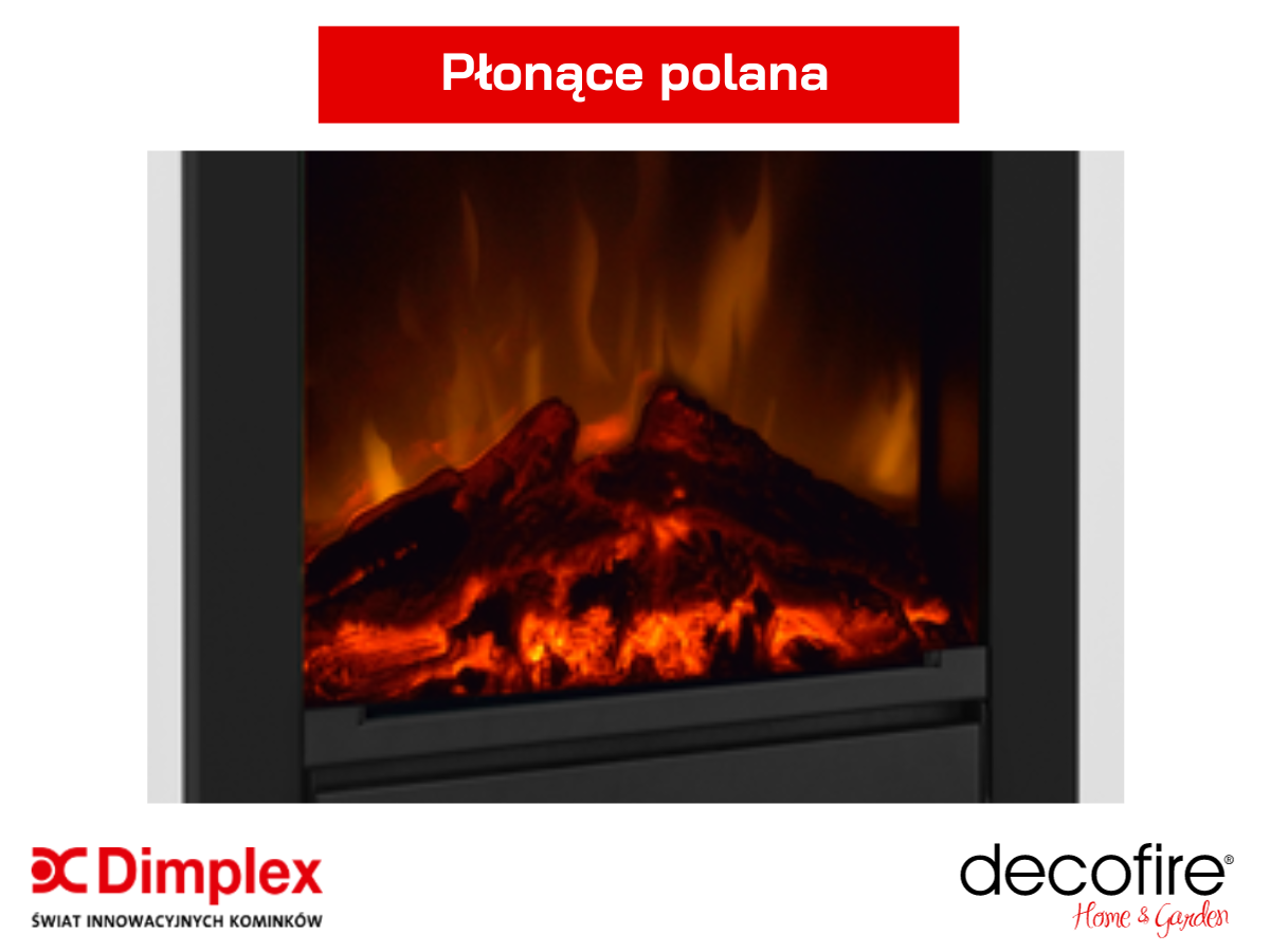 Dekoracja płonące polana w kominku elektrycznym Dimplex Bellini czarny ECO LED
