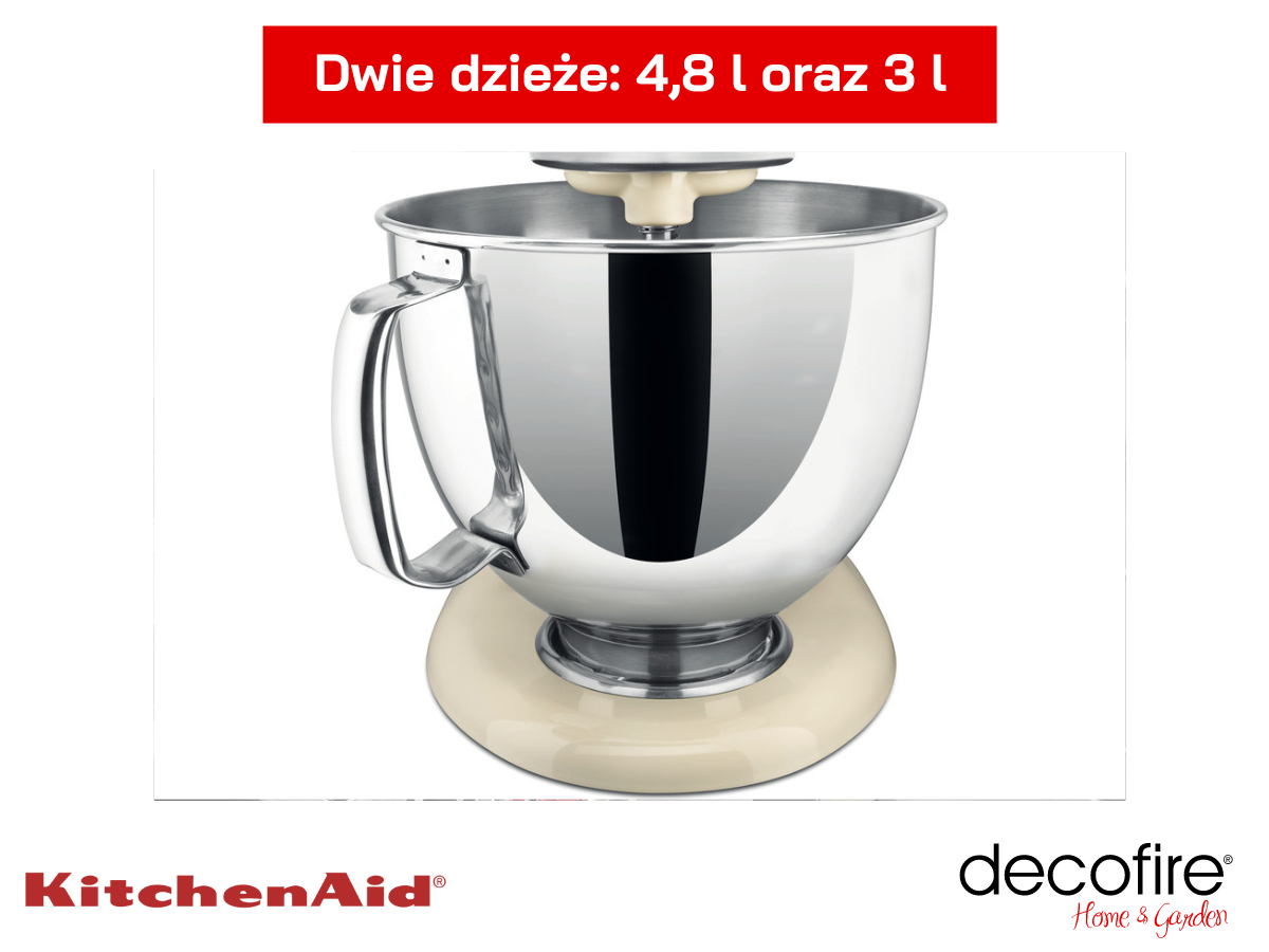 Dzieża ze stali nierdzewnej w mikserze Artisan 5 Alomnd Cream KitchenAid