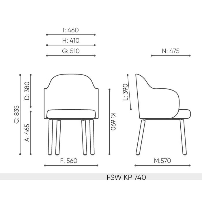 Fotel krzesło FLOS wood FSW KP 740 Bejot
