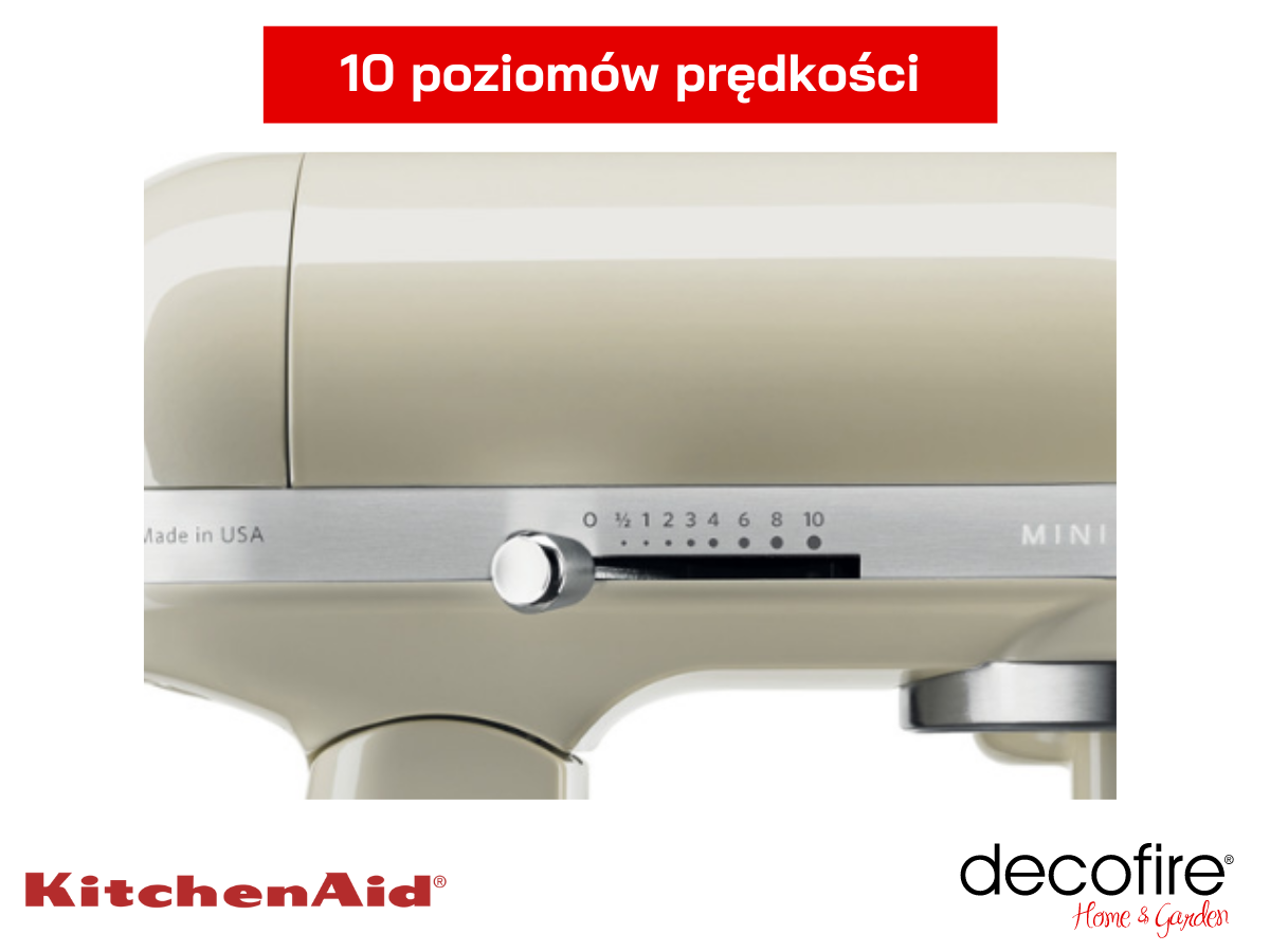 Regulacja poziomów prędkości i skala miksera Mini Almond Cream 3,3l