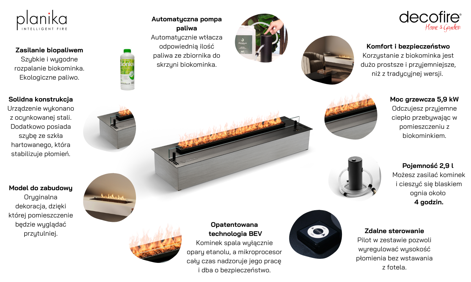 Biokominek automatyczny Neo 1000 Burner Planika