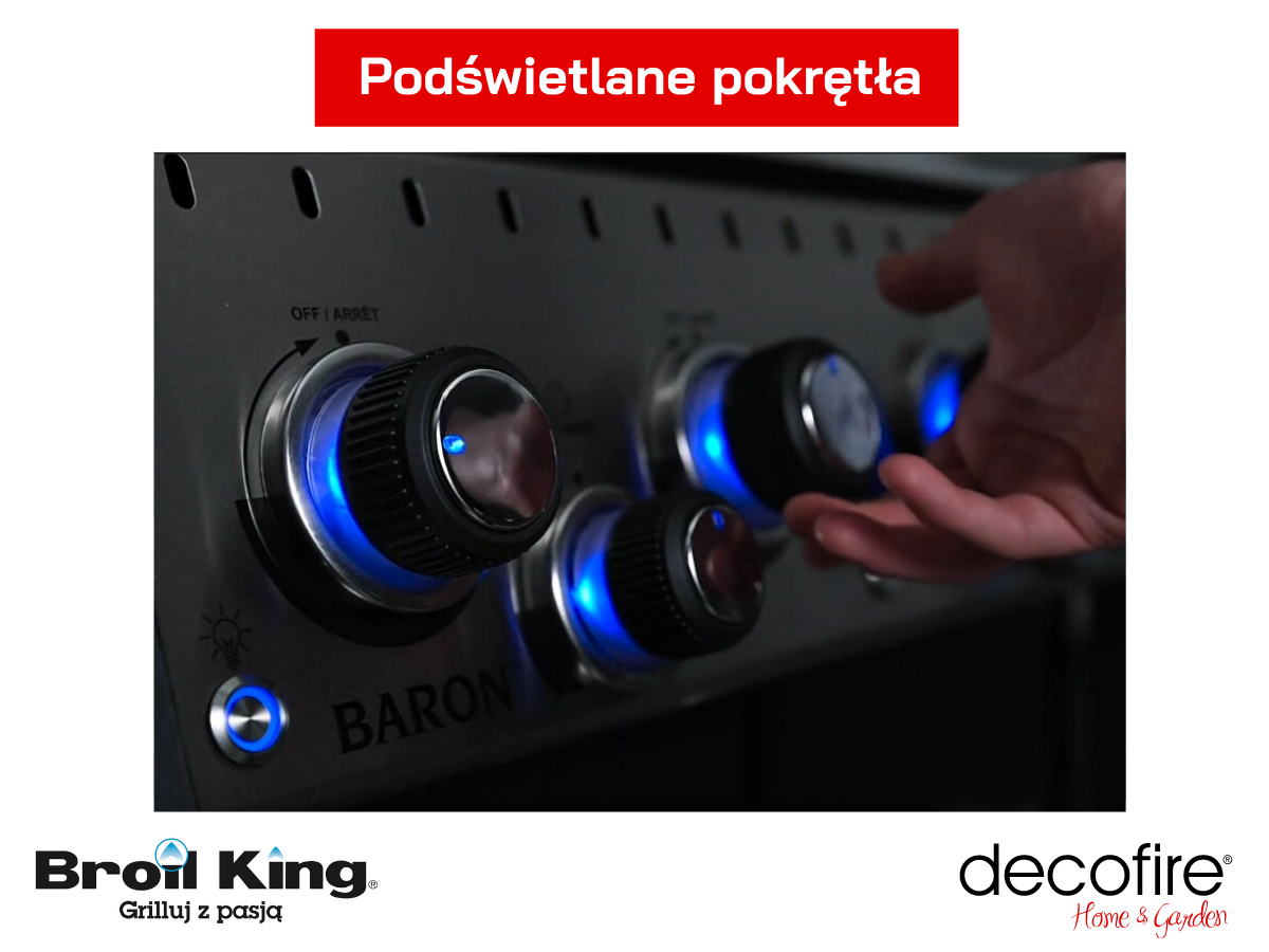 Podświetlane pokrętła Broil King