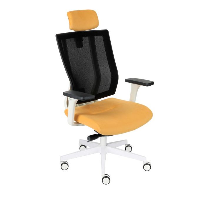 Grospol Fotel biurowy MaxPro WS HD white tkanina Valencia - 12 kolorów