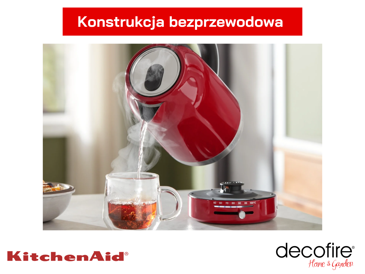 Konstrukcja bezprzewodowa czajnika 1,7 l Empire Red KitchenAid