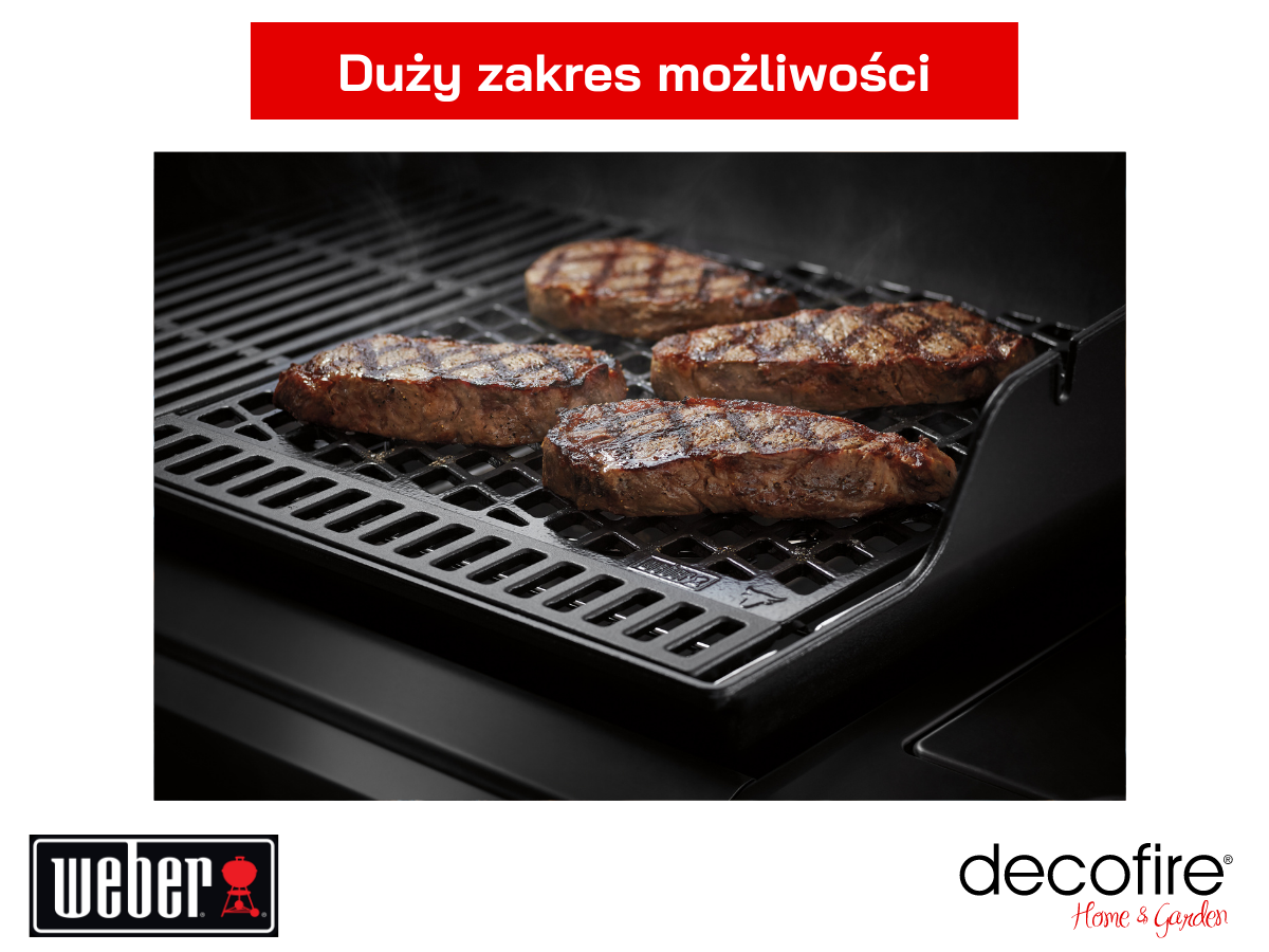 Dwustronny ruszt żelwiny Weber CRAFTED ze stekami