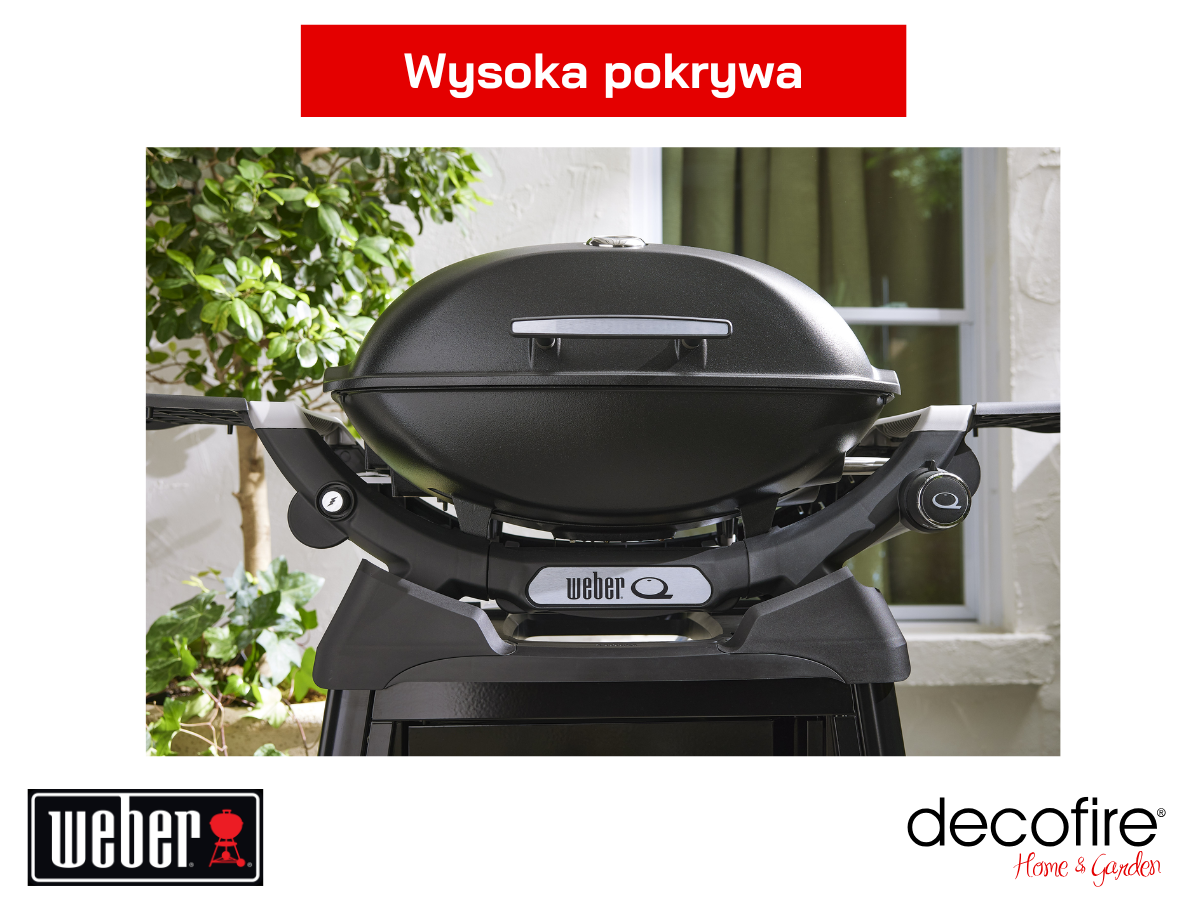 Grill gazowy Weber Q 2200N ze stolikami bocznymi i wózkiem Premium – wysoka pokrywa