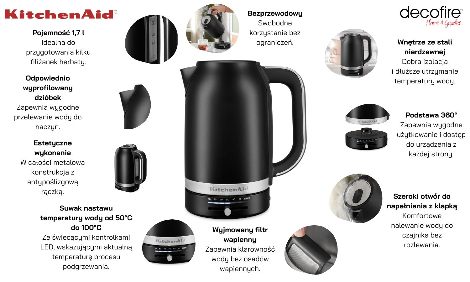 Czajnik 1,7 l Matte Black KitchenAid (5KEK1701EBM)