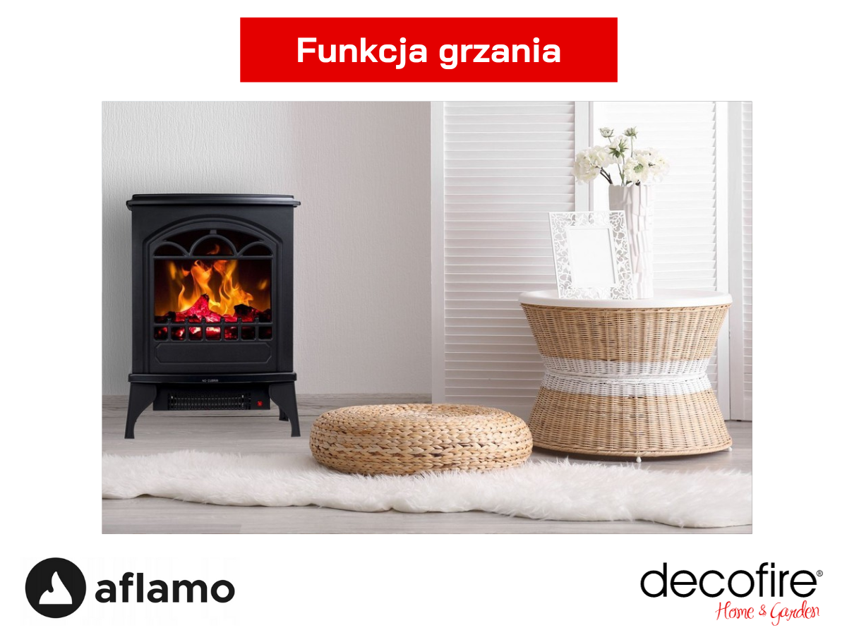 Funkcja grzania w kominku elektrycznym Aflamo Hoover