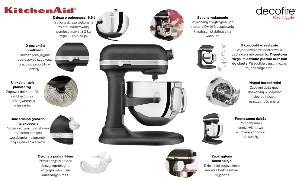 Cechy miksera Aristan Cast Iron Black od marki KitchenaAid