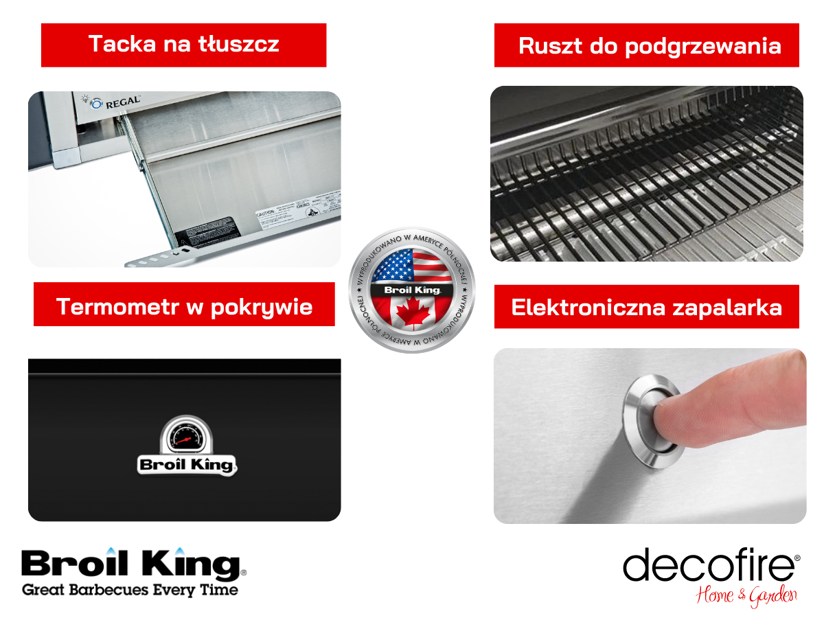 Dodatkowe funkje w grillu gazowym do zabudowy Broil King Regal 470 BI