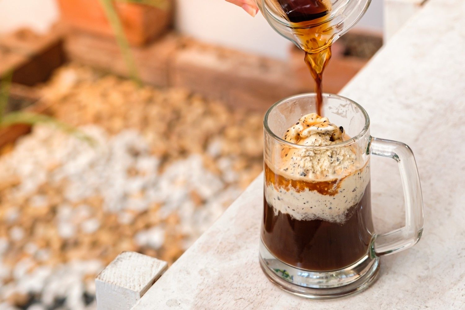 Caffe Affogato w szklance