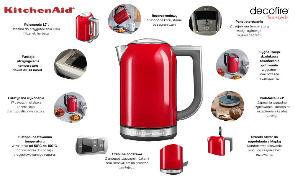 Czajnik 1,7 l Empire Red KitchenAid