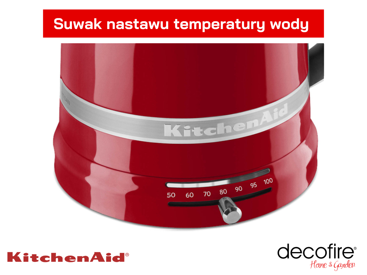 Zegarowy wskaźnik temperatury wody w czajniku Artisan 1,5 l Candy Apple KitchenAid