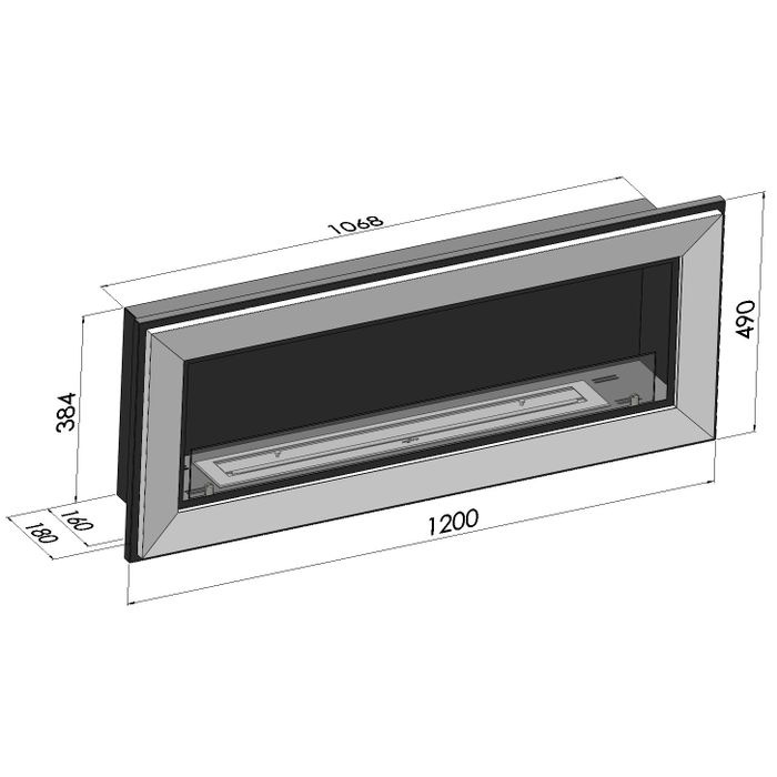 Biokominek Simple Fire FRAME 1200 czarny 1200x490 mm