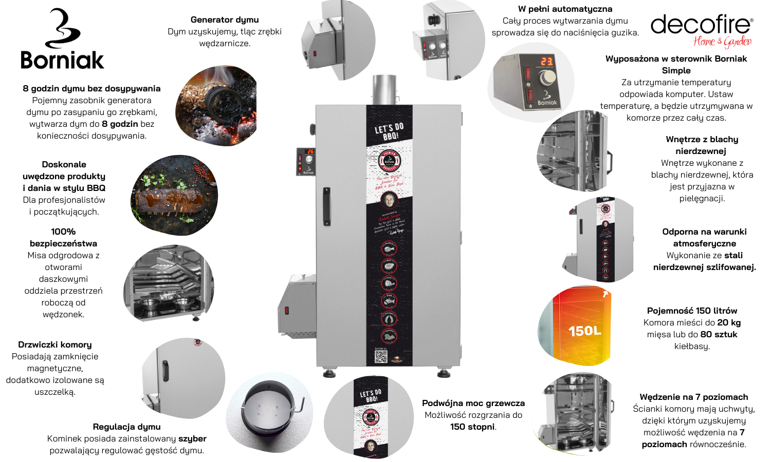 Smoker Borniak BBQ Simple Inox BBDS-150 v1.4 opis