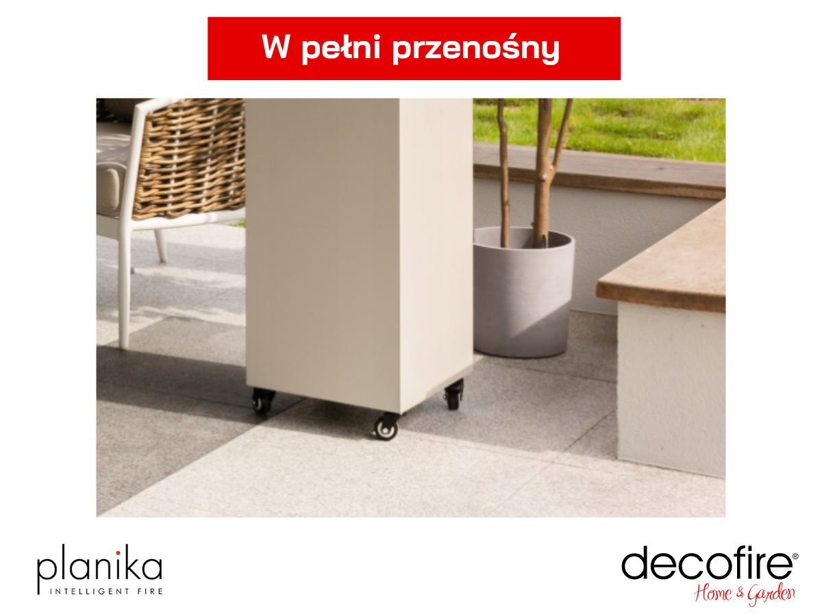W pełni przenośny kominek gazowy Faro White Planika