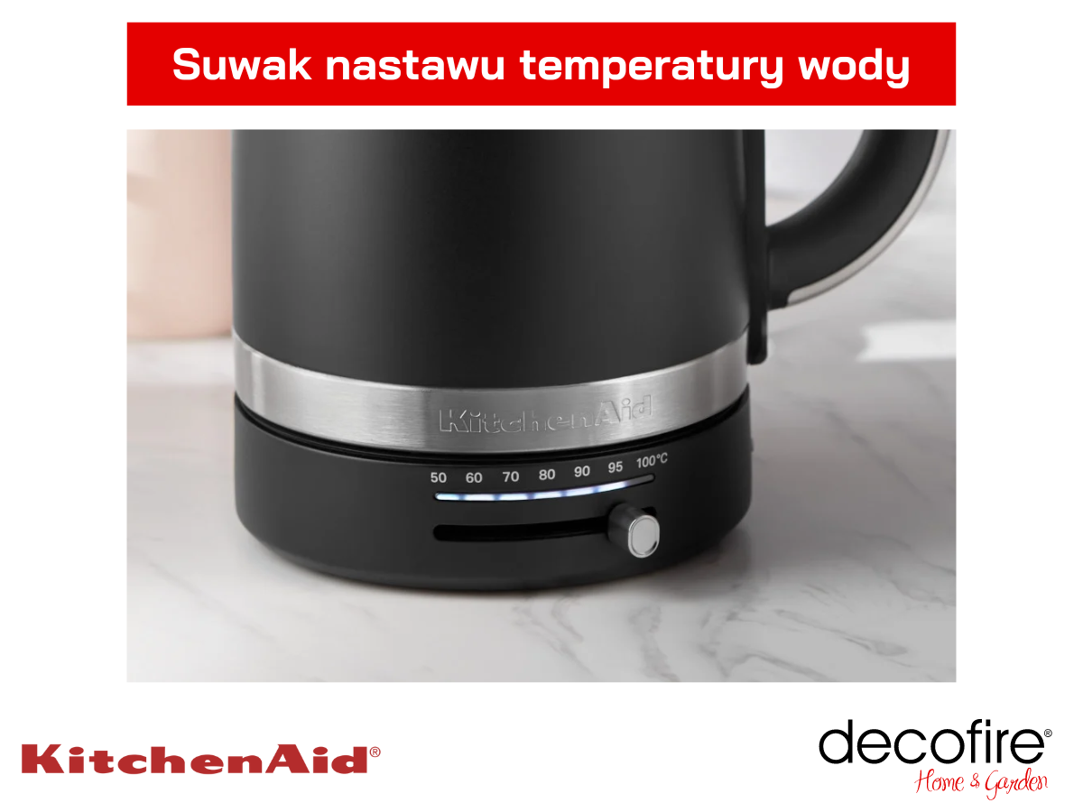 Suwak nastawu temperatury wody od 50°C do 100°C