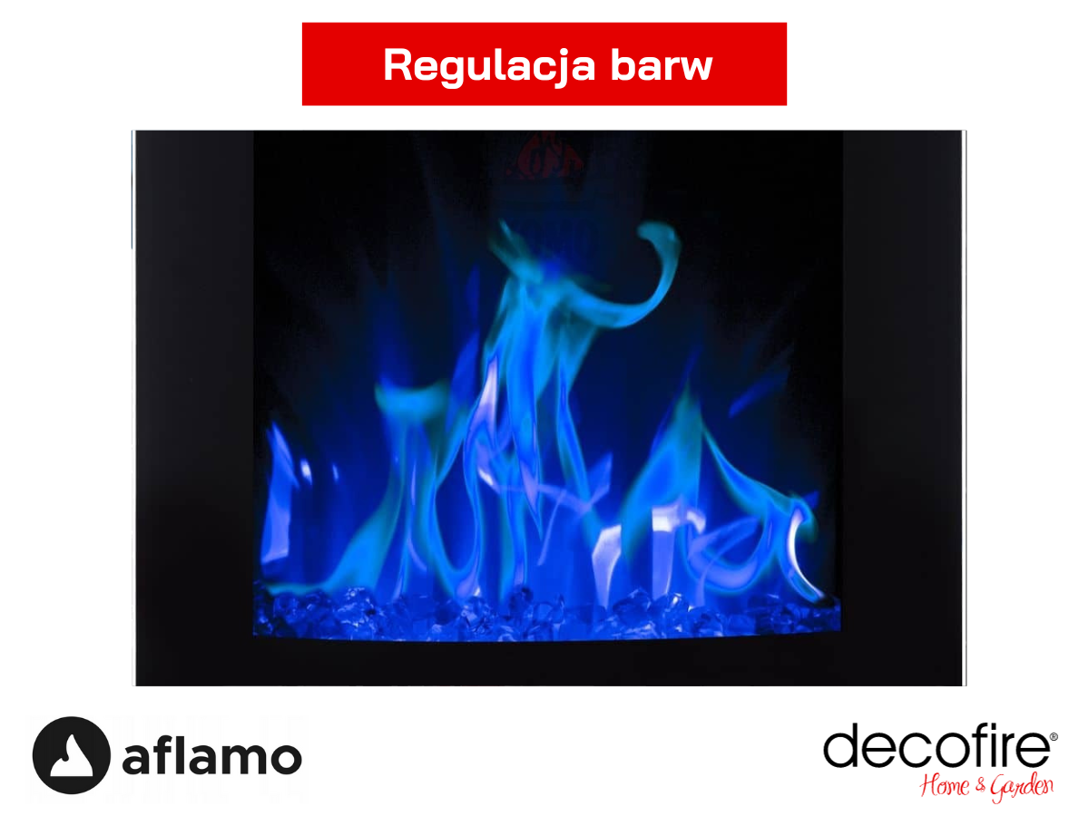 Regulacja barw w kominku elektrycznym Aflamo Mercury
