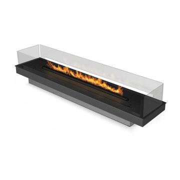 Biokominek Planika FLA 4 / FLA 4+ 2490 mm z adaptacyjną ramą ze szklanymi panelami